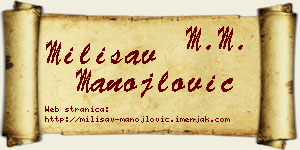 Milisav Manojlović vizit kartica